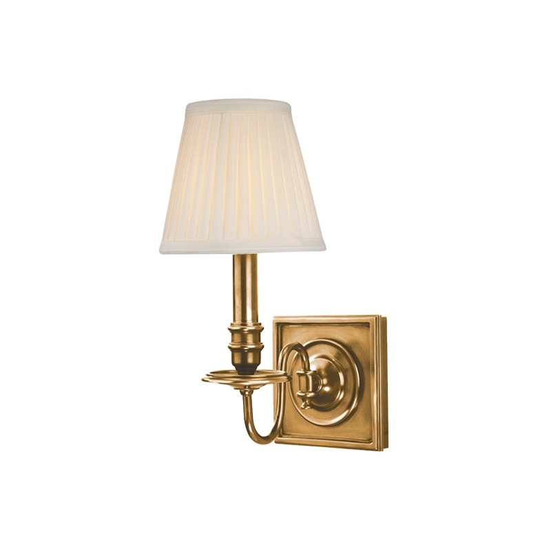Hudson Valley 201-AGB Sheldrake One Light Wall Sconce, Aged Brass (Discontinued)