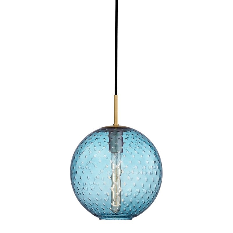 Hudson Valley 2010-AGB-BL Rousseau One Light Pendant, Aged Brass