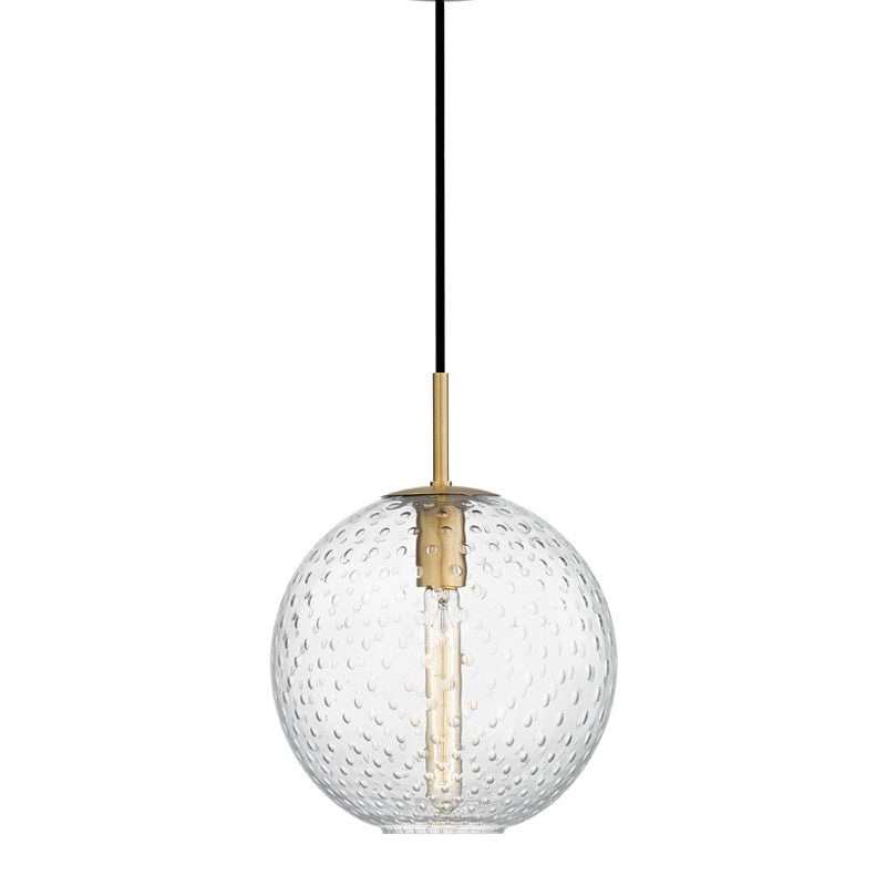 Hudson Valley 2010-AGB-CL Rousseau One Light Pendant, Aged Brass