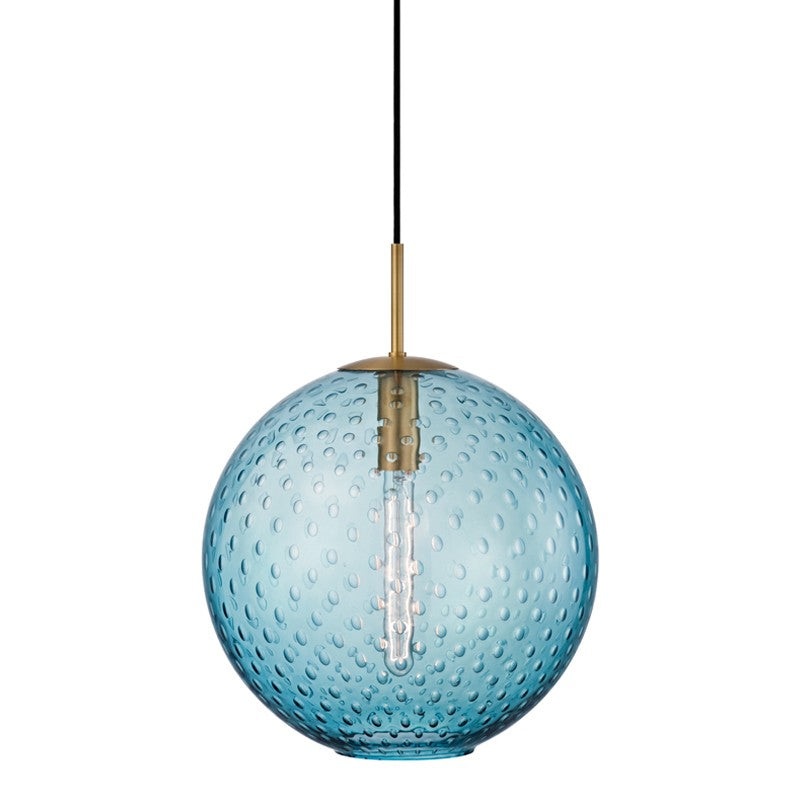 Hudson Valley 2015-AGB-BL Rousseau One Light Pendant, Aged Brass
