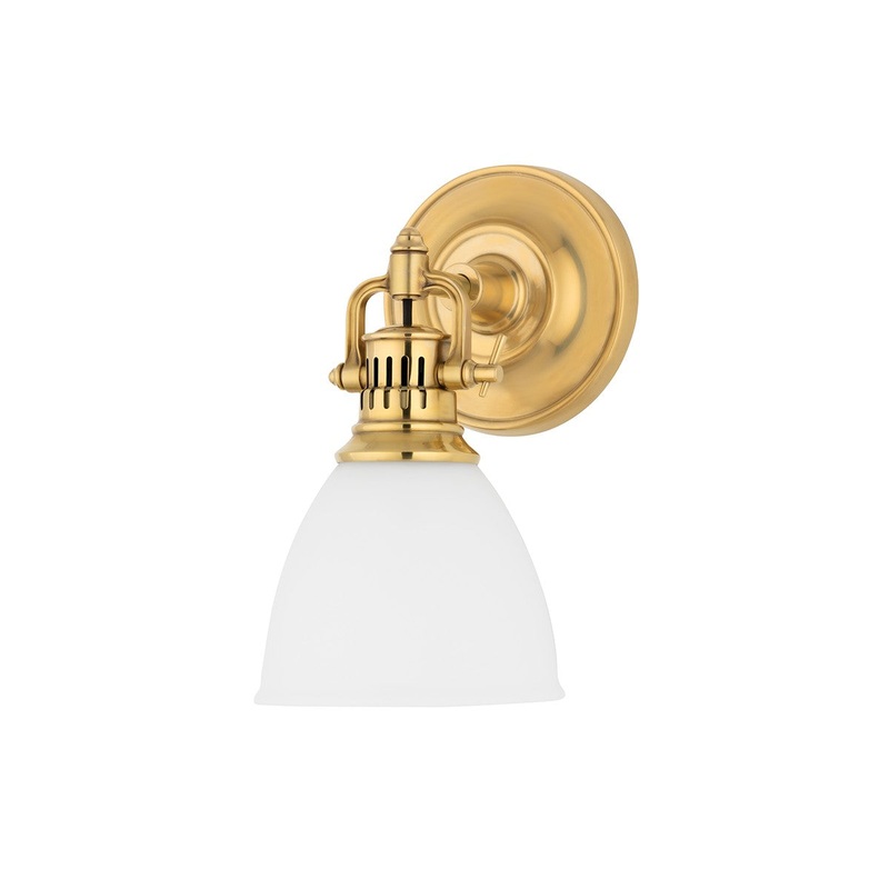 Hudson Valley 2201-AGB Pelham One Light Wall Sconce, Aged Brass (Discontinued)