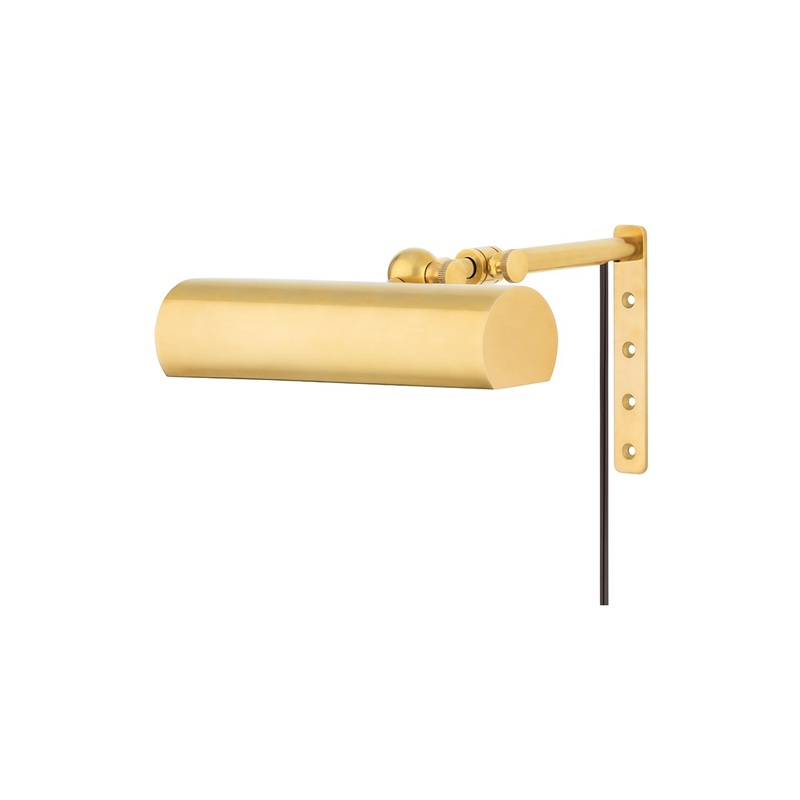 Hudson Valley 2408-AGB Vernon One Light Picture Light With Plug, Aged Brass (Discontinued)
