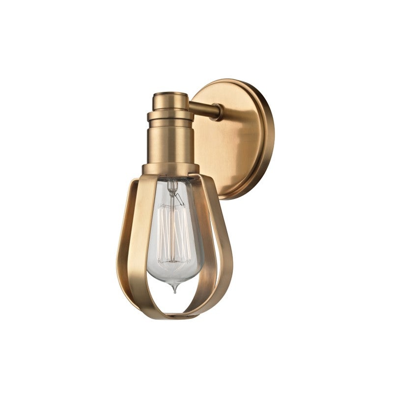 Hudson Valley 1081-AGB Red Hook One Light Wall Sconce, Aged Brass (Discontinued)