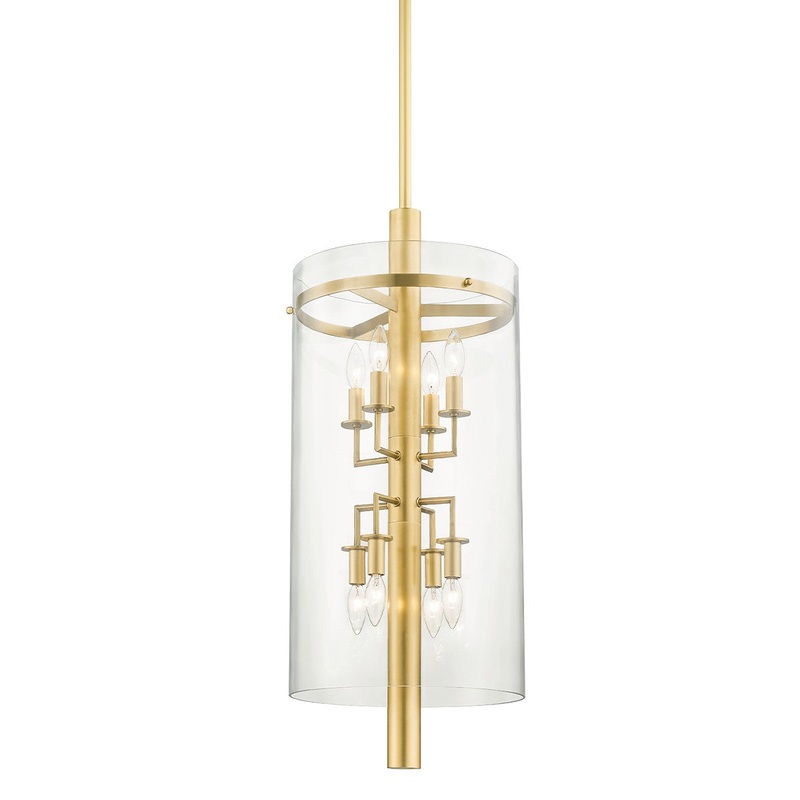 Hudson Valley 1308-AGB Baxter Eight Light Pendant, Aged Brass (Discontinued)