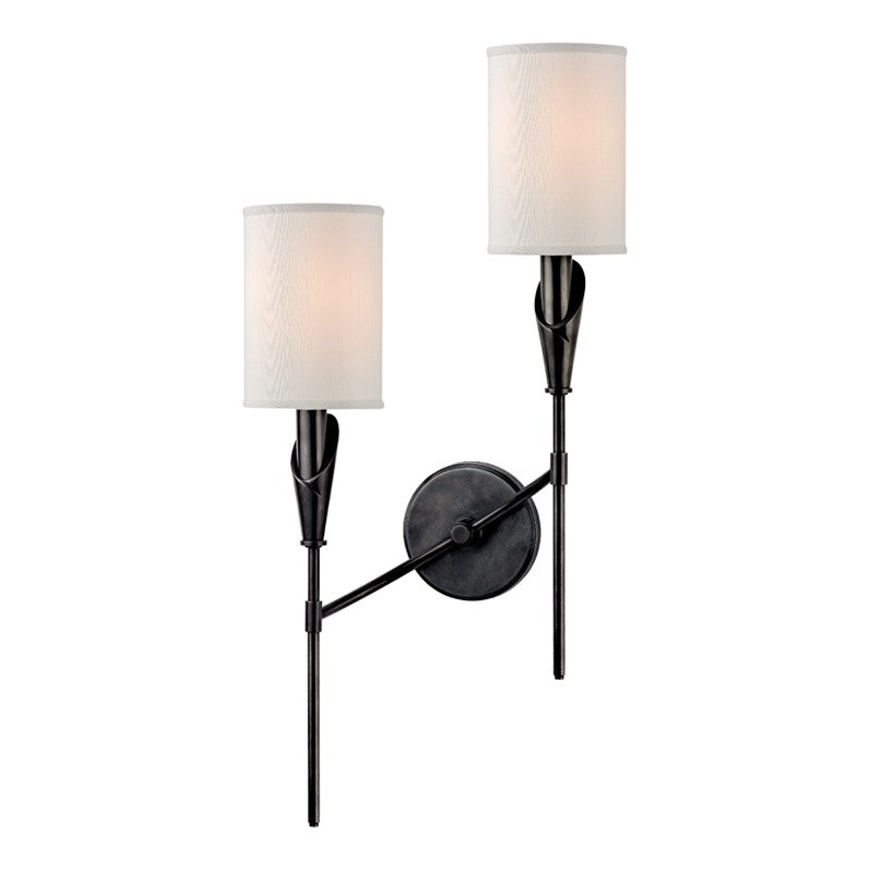 Hudson Valley 1312L-OB Tate Two Light Wall Sconce, Old Bronze (Discontinued)