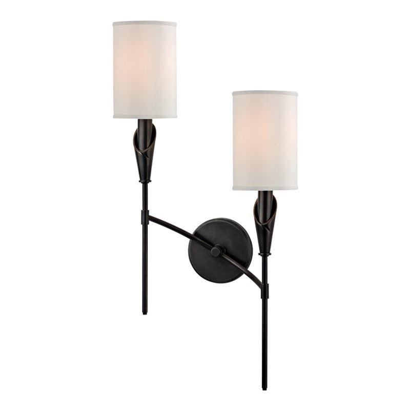 Hudson Valley 1312R-OB Tate Two Light Wall Sconce, Old Bronze (Discontinued)