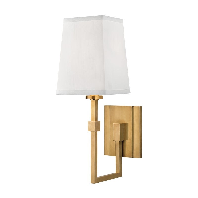 Hudson Valley 1361-AGB Fletcher One Light Wall Sconce, Aged Brass