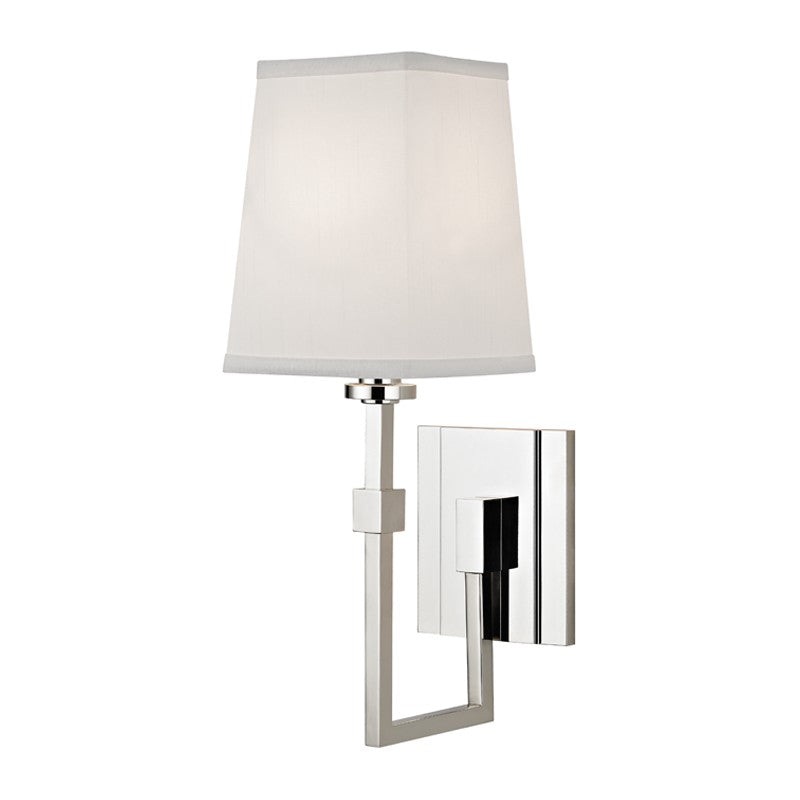 Hudson Valley 1361-PN Fletcher One Light Wall Sconce, Polished Nickel
