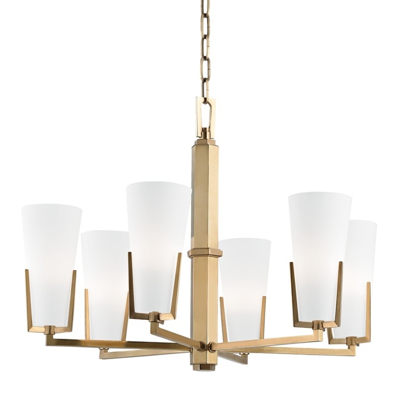 Hudson Valley 1806-AGB Upton Six Light Chandelier, Aged Brass (Discontinued)