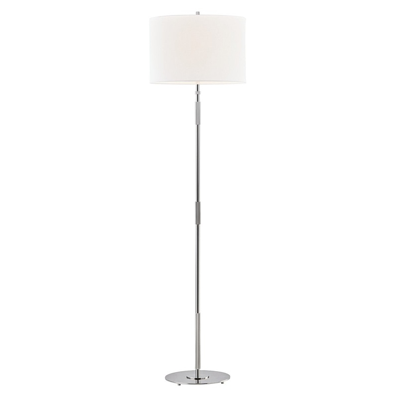 Hudson Valley L3724-PN Bowery One Light Floor Lamp, Polished Nickel (Discontinued)