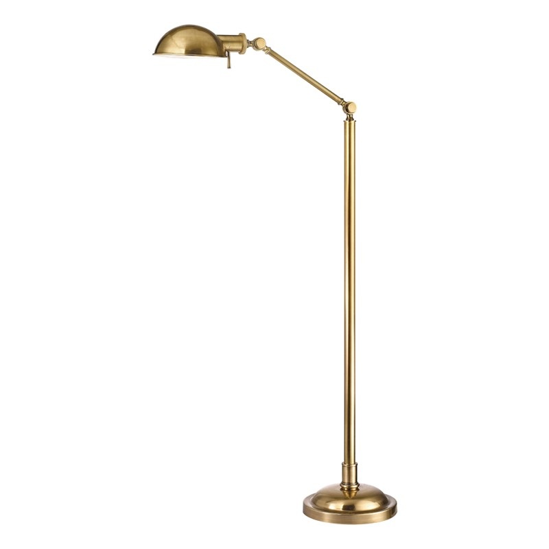 Hudson Valley L435-VB Girard One Light Floor Lamp, Vintage Brass