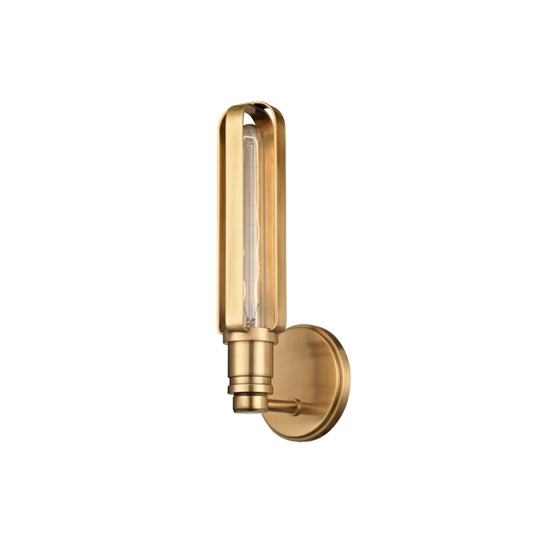 Hudson Valley 1091-AGB Red Hook One Light Wall Sconce, Aged Brass (Discontinued)