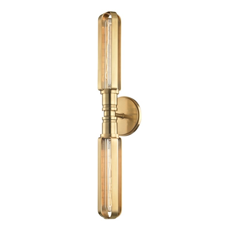 Hudson Valley 1092-AGB Red Hook Two Light Wall Sconce, Aged Brass