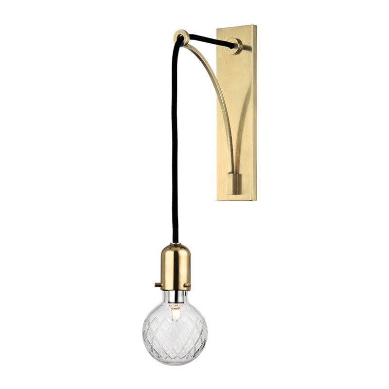 Hudson Valley 1101-AGB Marlow One Light Wall Sconce, Aged Brass