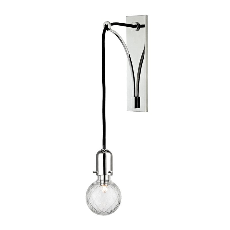 Hudson Valley 1101-PN Marlow One Light Wall Sconce, Polished Nickel (Discontinued)