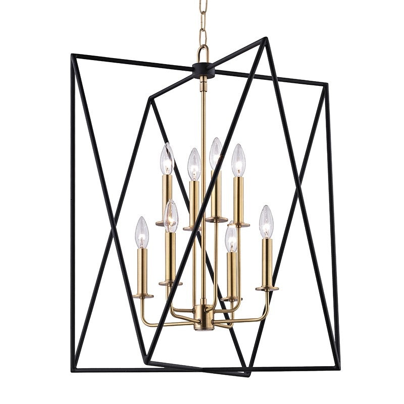 Hudson Valley 1124-AGB Laszlo Eight Light Pendant, Aged Brass