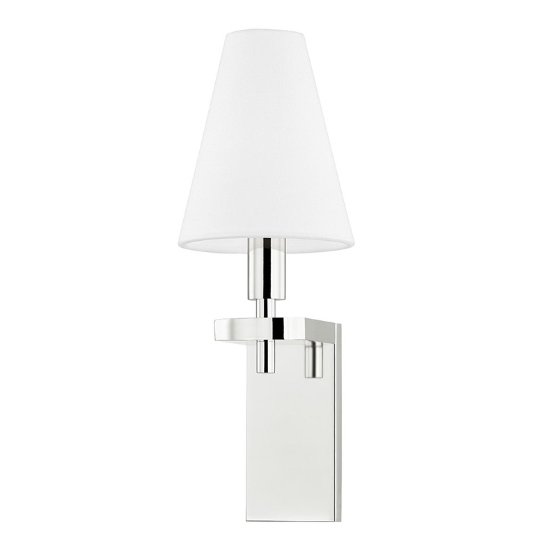 Hudson Valley 1181-PN Dooley One Light Wall Sconce, Polished Nickel (Discontinued)
