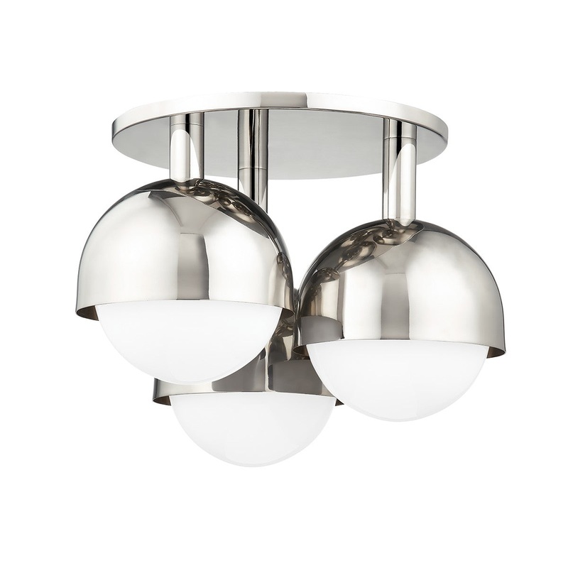 Hudson Valley 1203-PN Foster Three Light Semi Flush Mount, Polished Nickel
