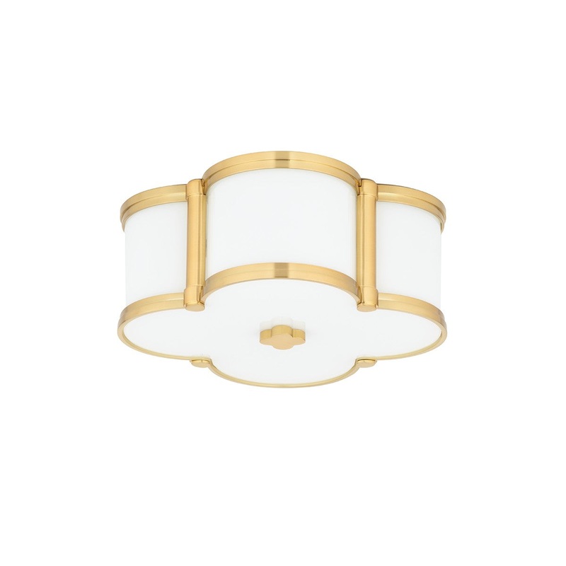 Hudson Valley 1212-AGB Chandler Two Light Flush Mount, Aged Brass