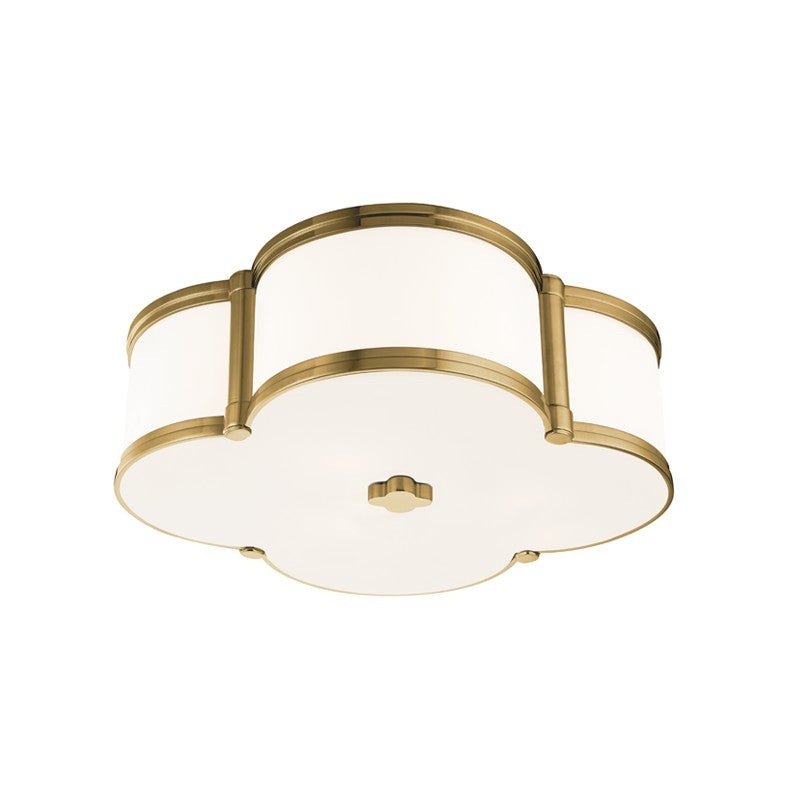 Hudson Valley 1216-AGB Chandler Three Light Flush Mount, Aged Brass