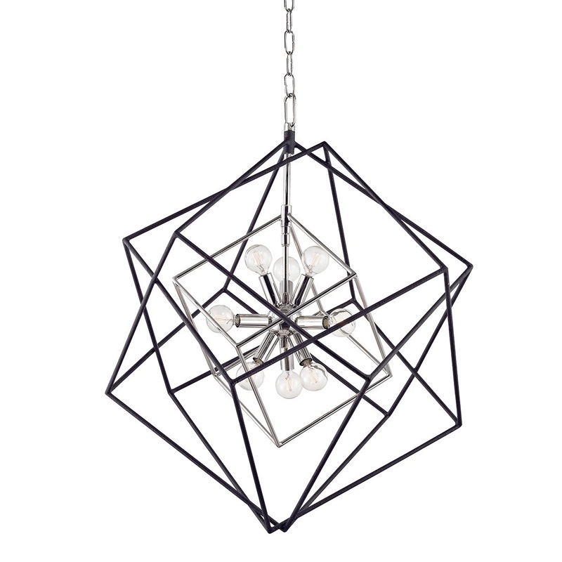 Hudson Valley 1222-PN Roundout Nine Light Pendant, Polished Nickel