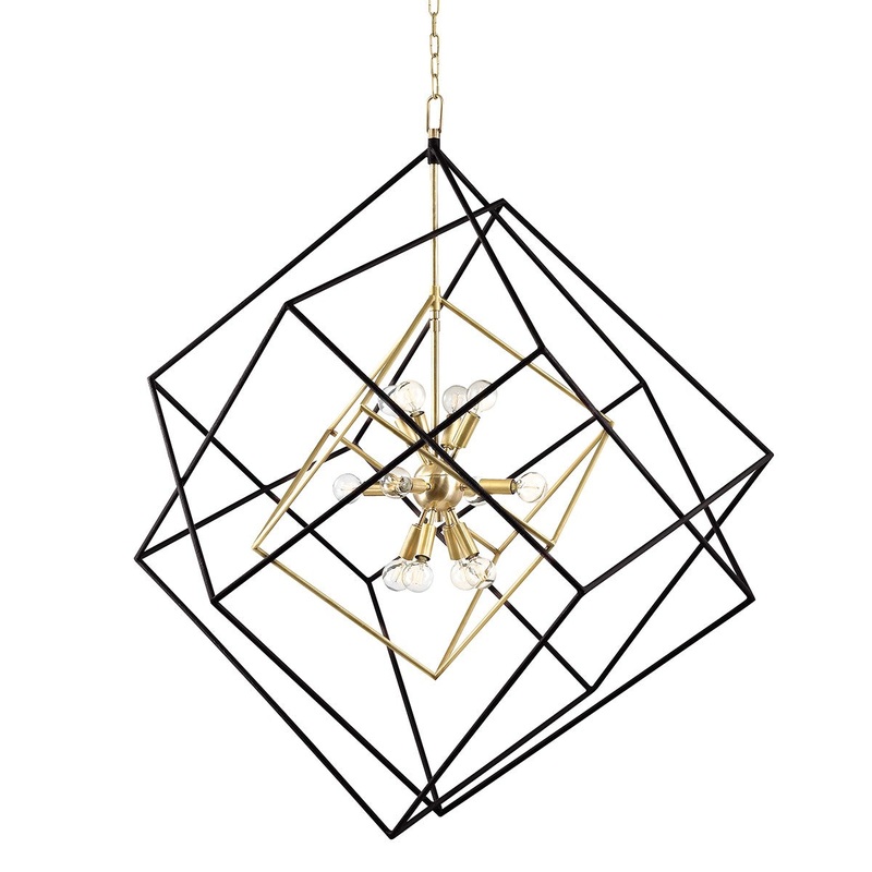Hudson Valley 1234-AGB Roundout 12 Light Pendant, Aged Brass