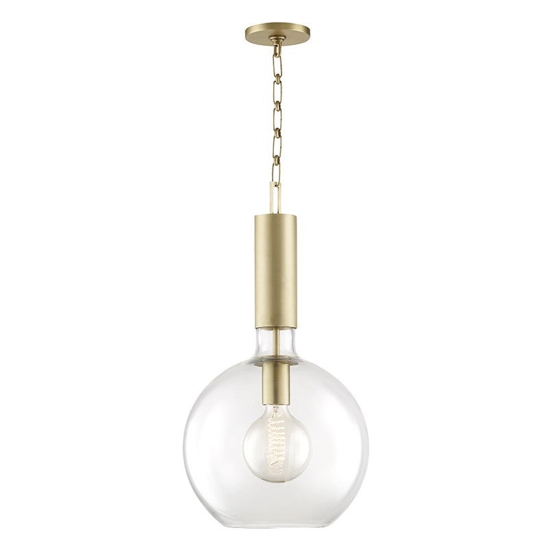 Hudson Valley 1413-AGB Raleigh One Light Pendant, Aged Brass (Discontinued)