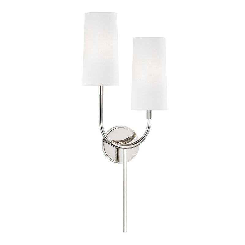 Hudson Valley 1422-PN Vesper Two Light Wall Sconce, Polished Nickel (Discontinued)