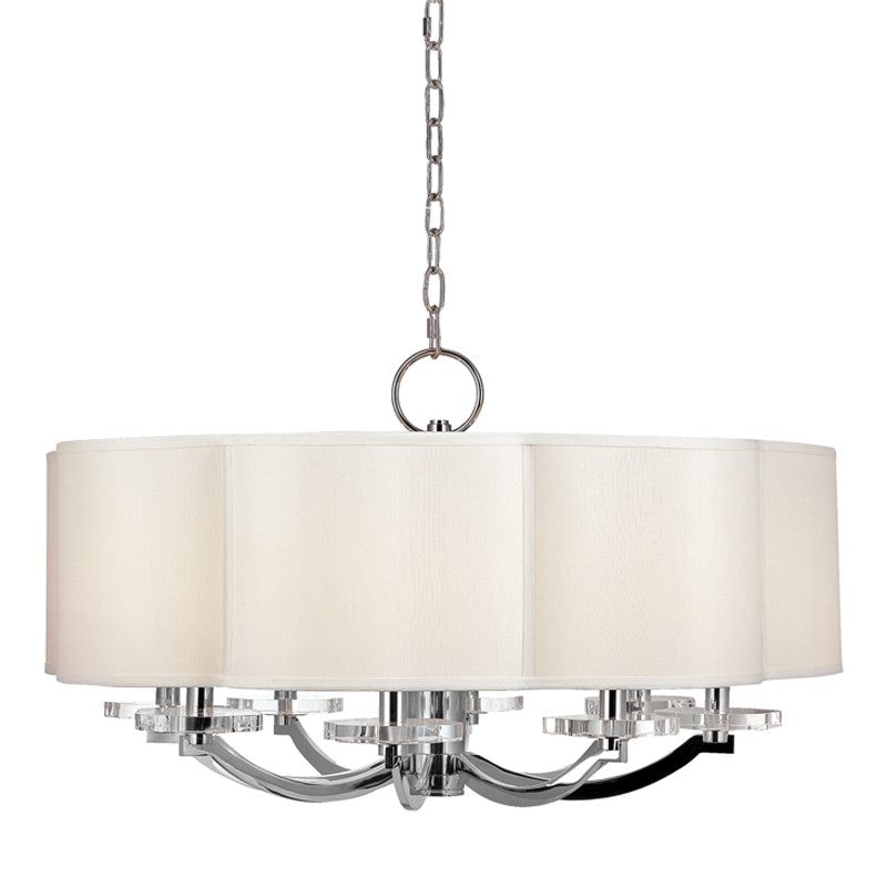 Hudson Valley 1432-PN Garrison Eight Light Chandelier, Polished Nickel (Discontinued)