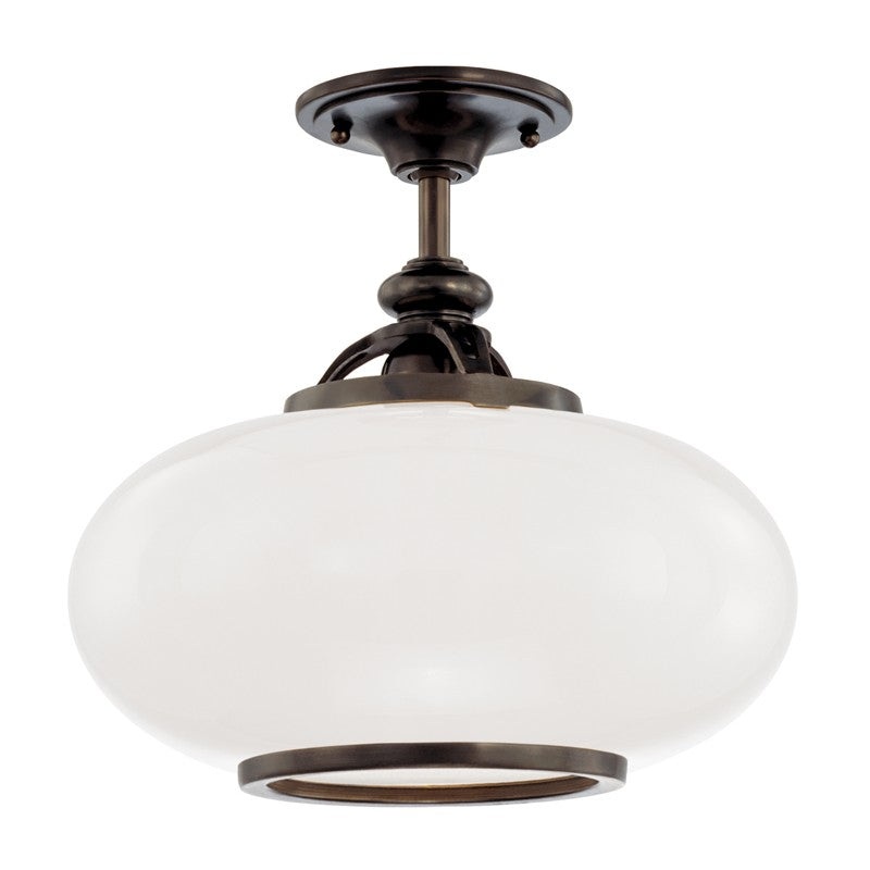 Hudson Valley 9815F-OB Canton One Light Semi Flush Mount, Old Bronze
