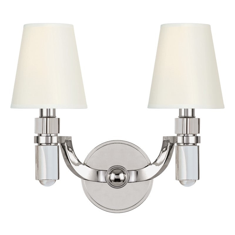 Hudson Valley 982-PN-WS Dayton Two Light Wall Sconce, Polished Nickel