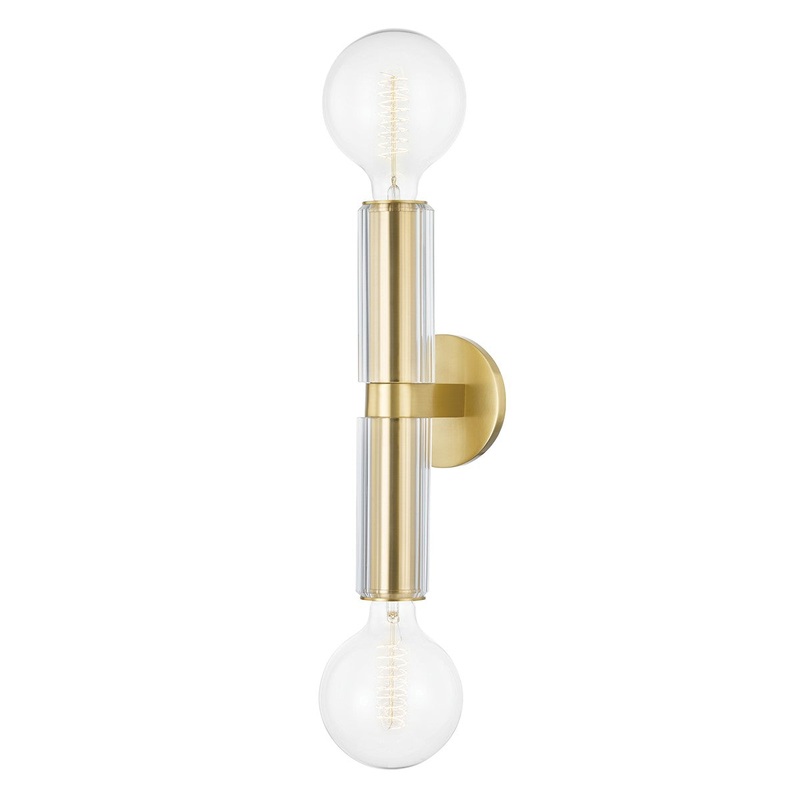 Hudson Valley 9842-AGB Gilbert Two Light Wall Sconce, Aged Brass (Discontinued)