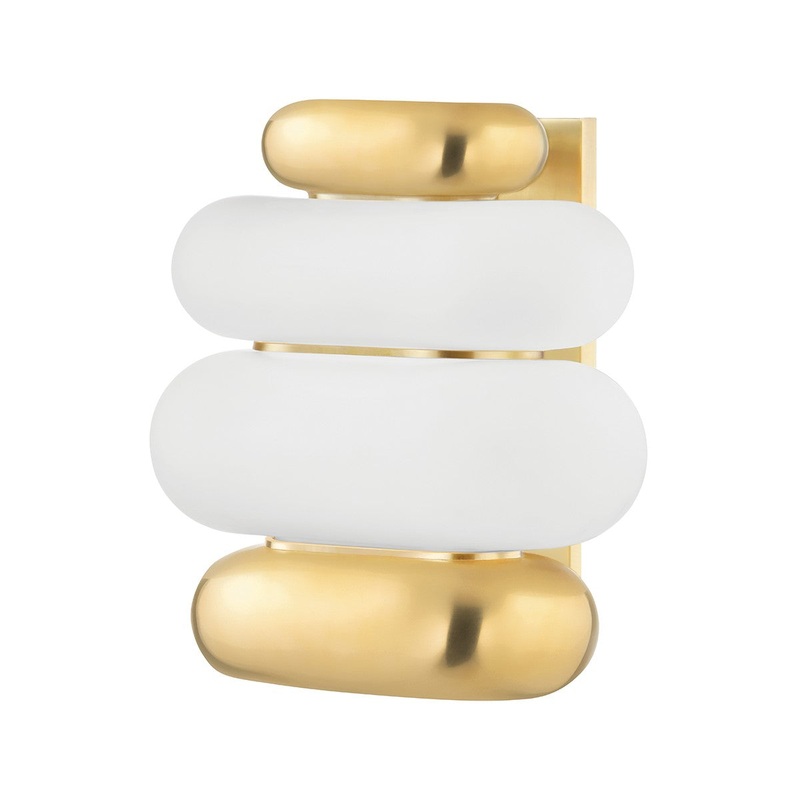 Hudson Valley KBS1354101-AGB Palisade Two Light Wall Sconce, Aged Brass (Discontinued)