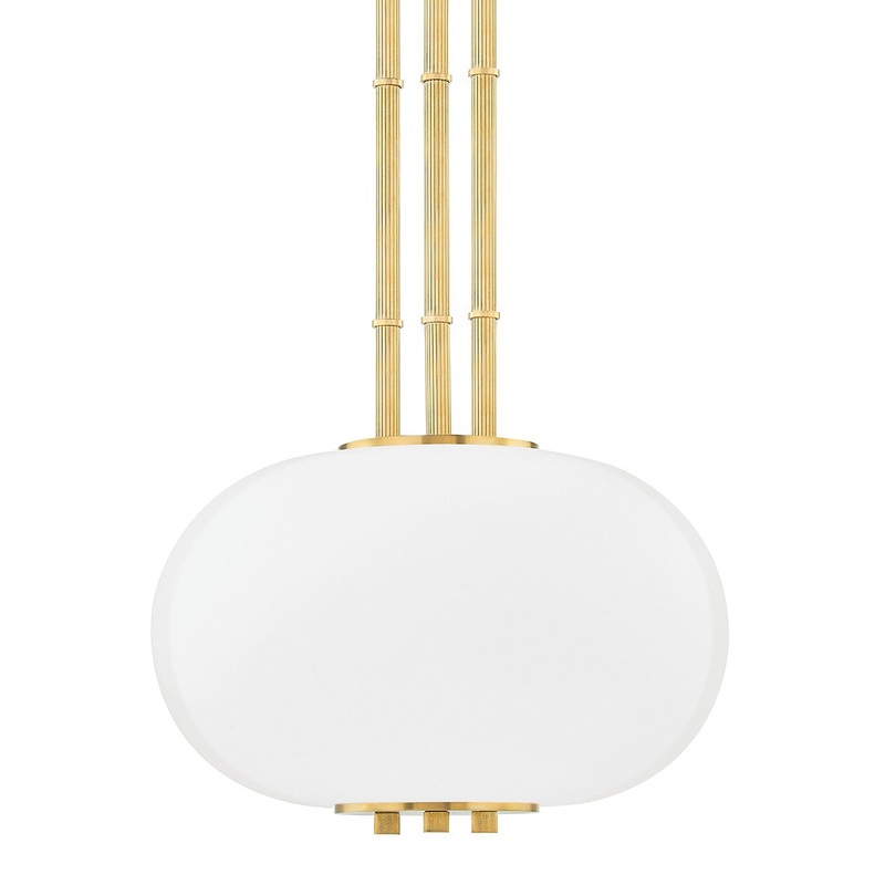 Hudson Valley KBS1356701B-AGB Palisade One Light Pendant, Aged Brass (Discontinued)