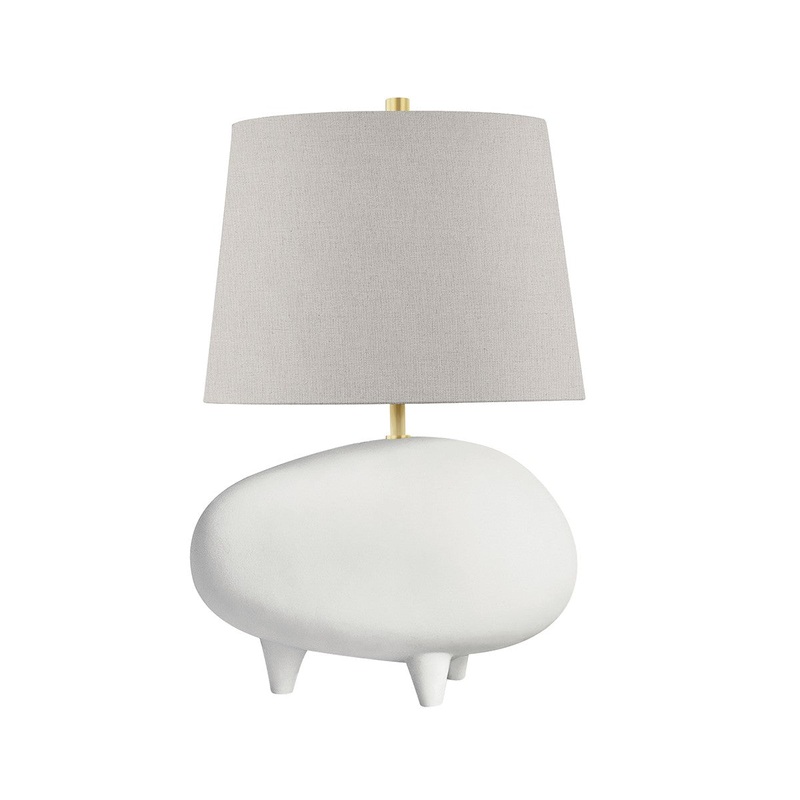 Hudson Valley KBS1423201A-AGB/MW Tiptoe One Light Table Lamp, Aged Brass/Matte White