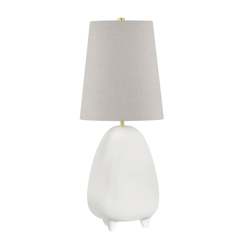 Hudson Valley KBS1423201B-AGB/MW Tiptoe One Light Table Lamp, Aged Brass/Matte White (Discontinued)