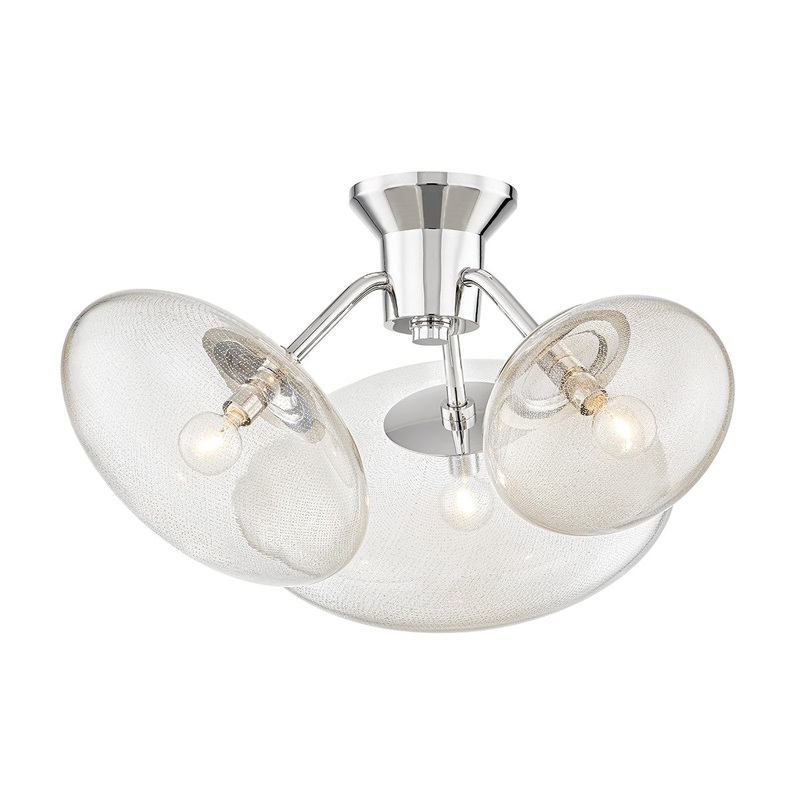 Hudson Valley KBS1471603-PN Opera Three Light Flush Mount, Polished Nickel (Discontinued)