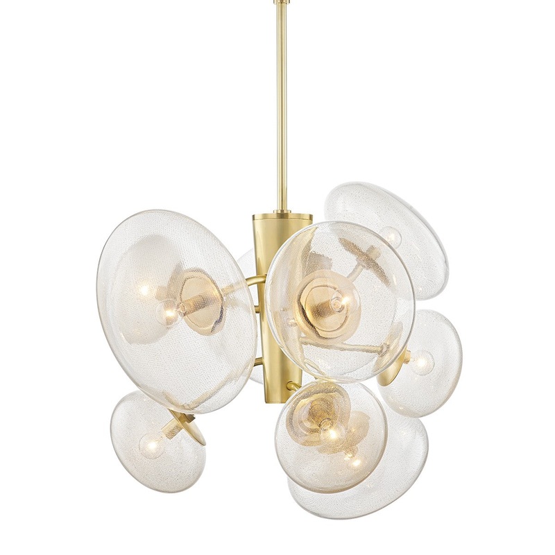 Hudson Valley KBS1471809-AGB Opera Nine Light Pendant, Aged Brass