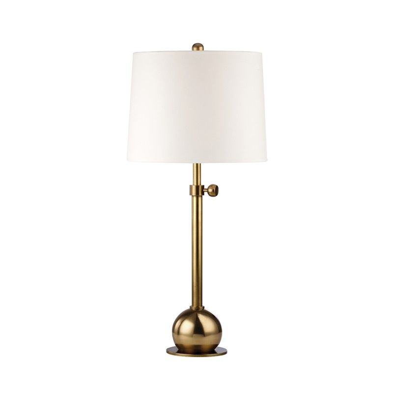 Hudson Valley L114-VB-WS Marshall One Light Table Lamp, Vintage Brass (Discontinued)