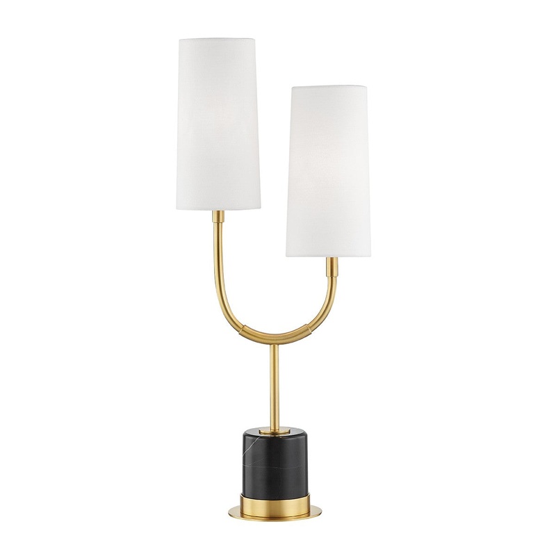 Hudson Valley L1403-AGB Vesper Two Light Table Lamp, Aged Brass (Discontinued)