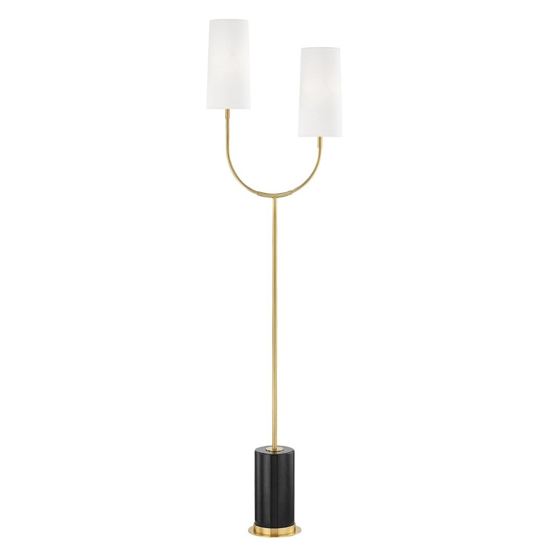 Hudson Valley L1407-AGB Vesper Two Light Floor Lamp, Aged Brass