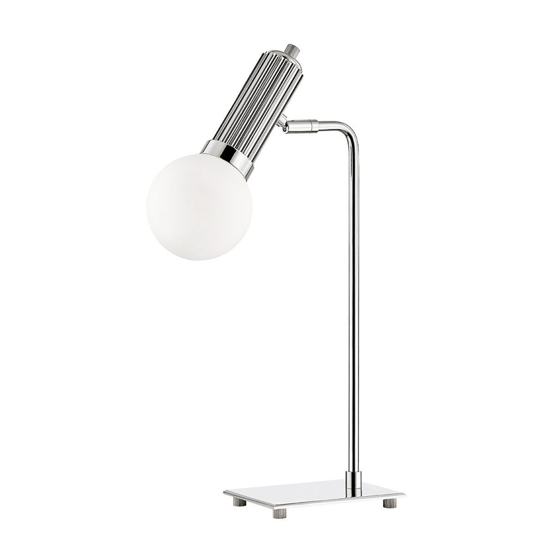 Hudson Valley L5113-PN Reade One Light Table Lamp, Polished Nickel (Discontinued)