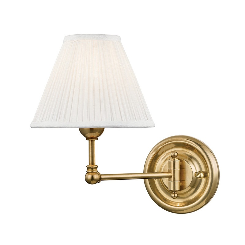Hudson Valley MDS101-AGB Classic No.1 One Light Wall Sconce, Aged Brass