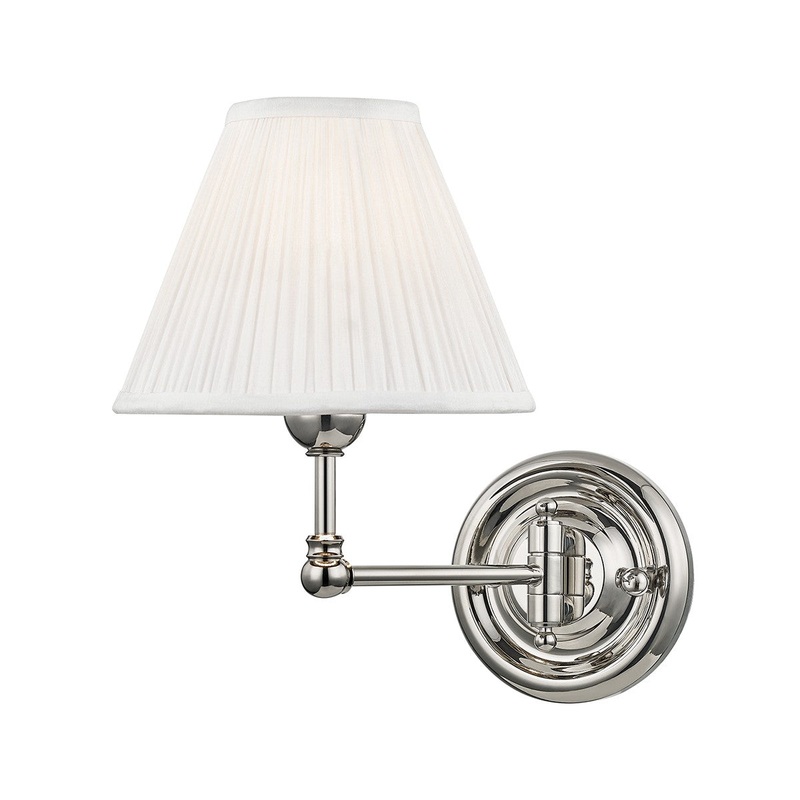 Hudson Valley MDS101-PN Classic No.1 One Light Wall Sconce, Polished Nickel