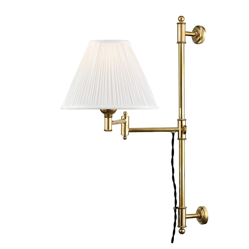 Hudson Valley MDS104-AGB Classic No.1 One Light Wall Sconce, Aged Brass