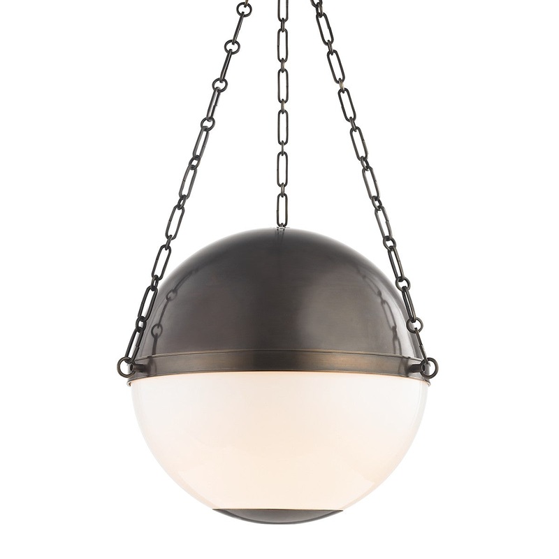 Hudson Valley MDS751-DB Sphere No.2 Three Light Pendant, Distressed Bronze