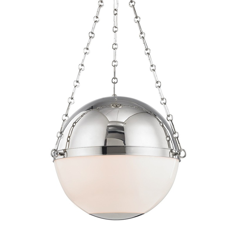 Hudson Valley MDS751-PN Sphere No.2 Three Light Pendant, Polished Nickel (Discontinued)