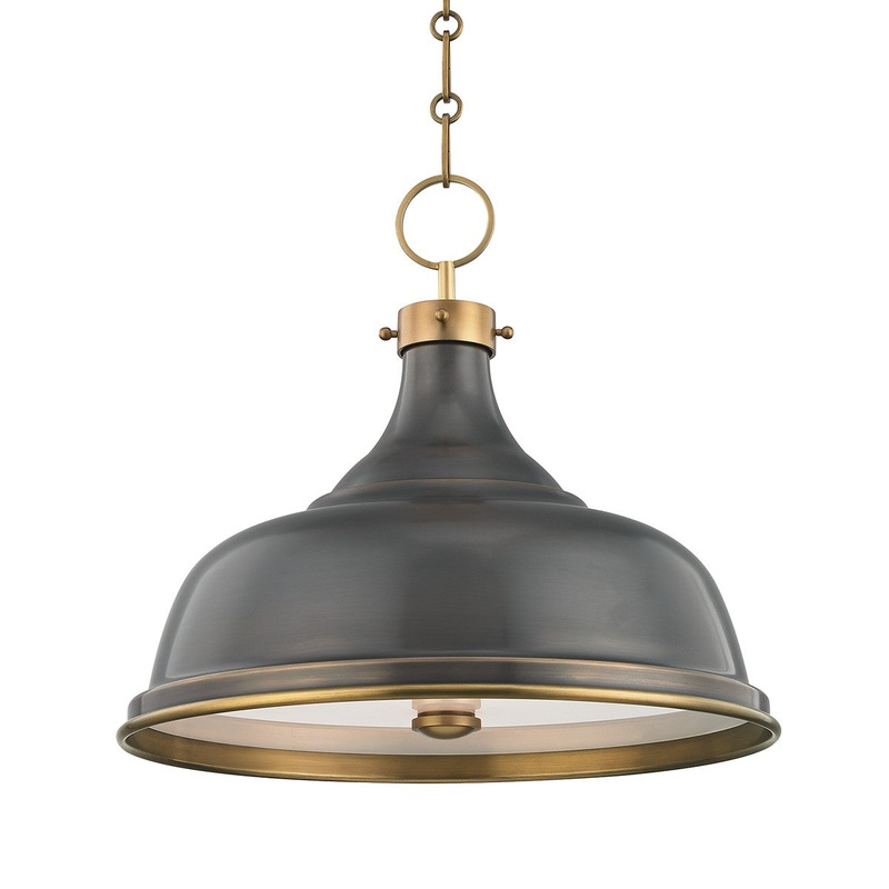 Hudson Valley MDS900-ADB Metal No.1 Three Light Pendant, Aged/Antique Distressed Bronze