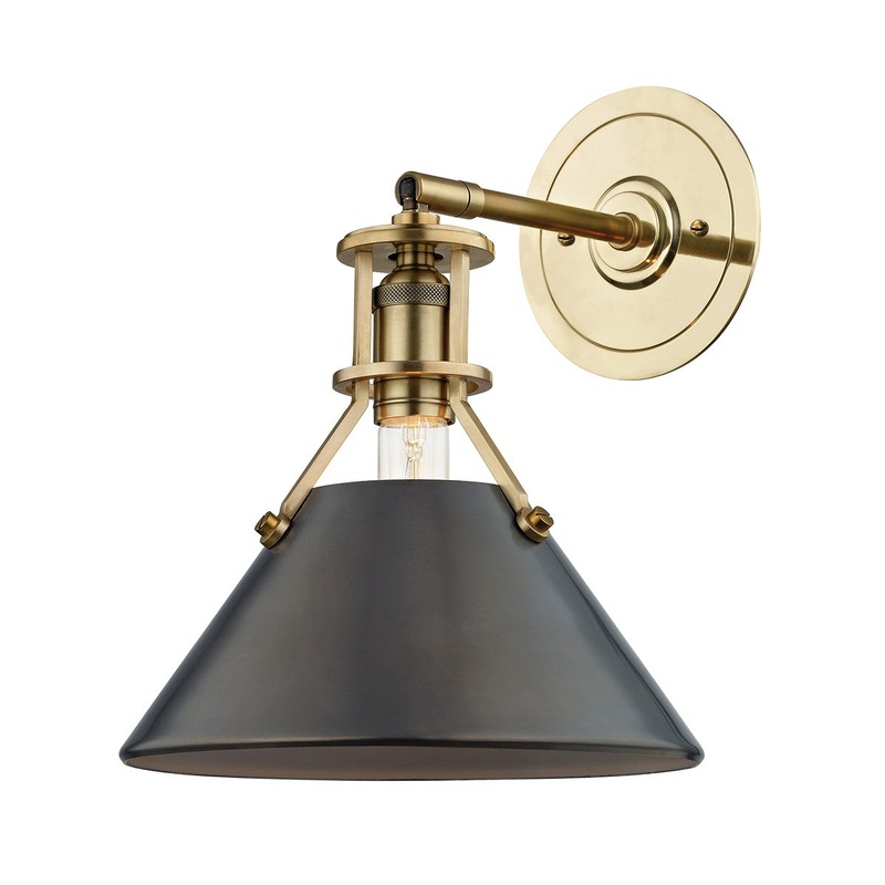 Hudson Valley MDS950-ADB Metal No.2 One Light Wall Sconce, Aged/Antique Distressed Bronze