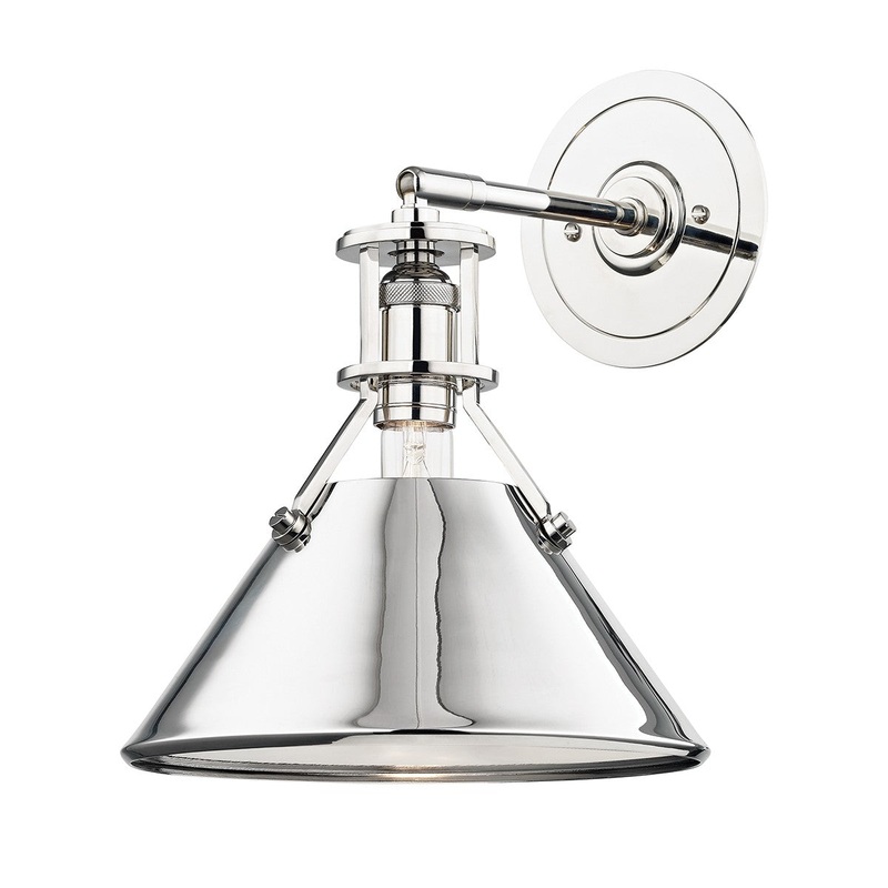 Hudson Valley MDS950-PN Metal No.2 One Light Wall Sconce, Polished Nickel
